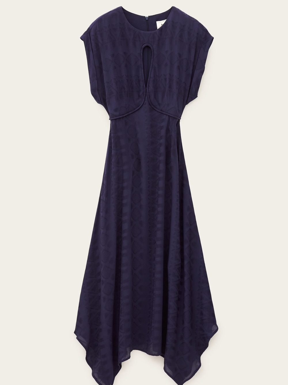 Ba&sh New INAIA Navy Keyhole Textured Dress Size S NWT
